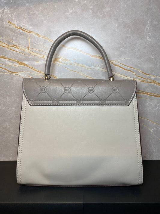 STYLISH HANDBAG COTTED WITH GREY AND ASH