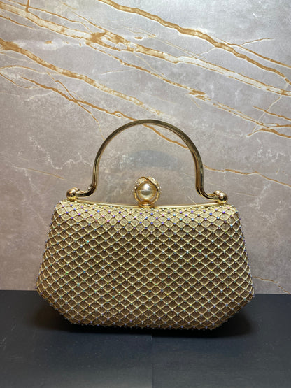GRAND STONED GOLDEN HANDBAG