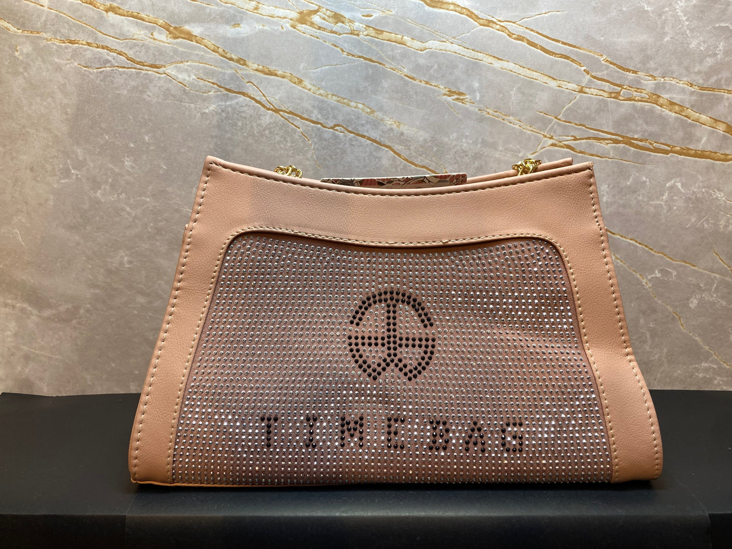 LARGE BAG WITH STONED PEACH COLOUR