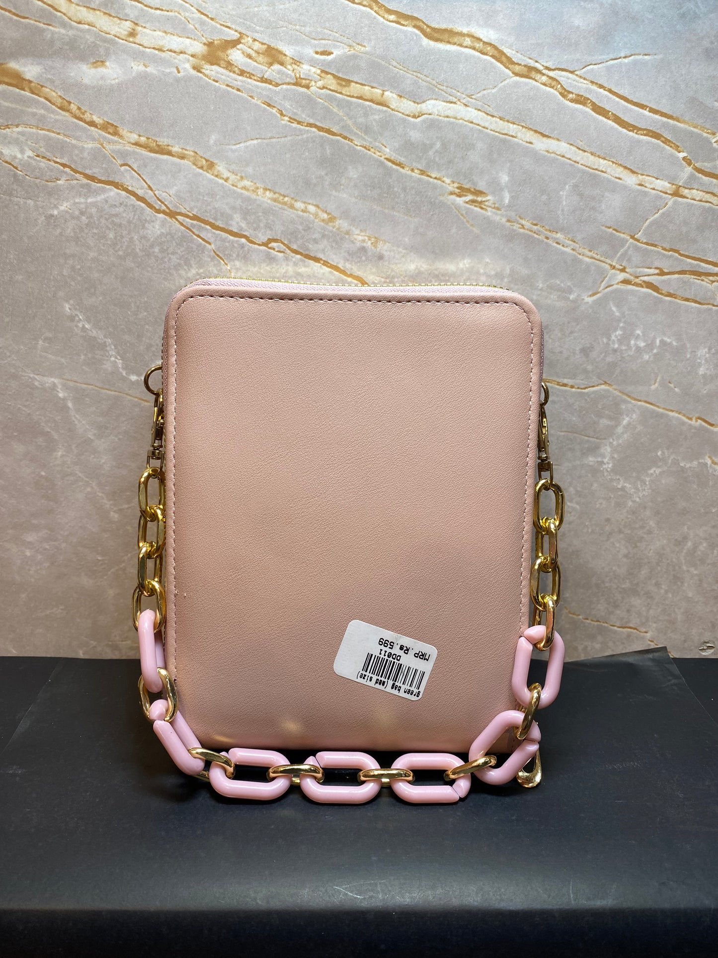 MEDIUM SIZE SIDE BAG PEACH COLOUR