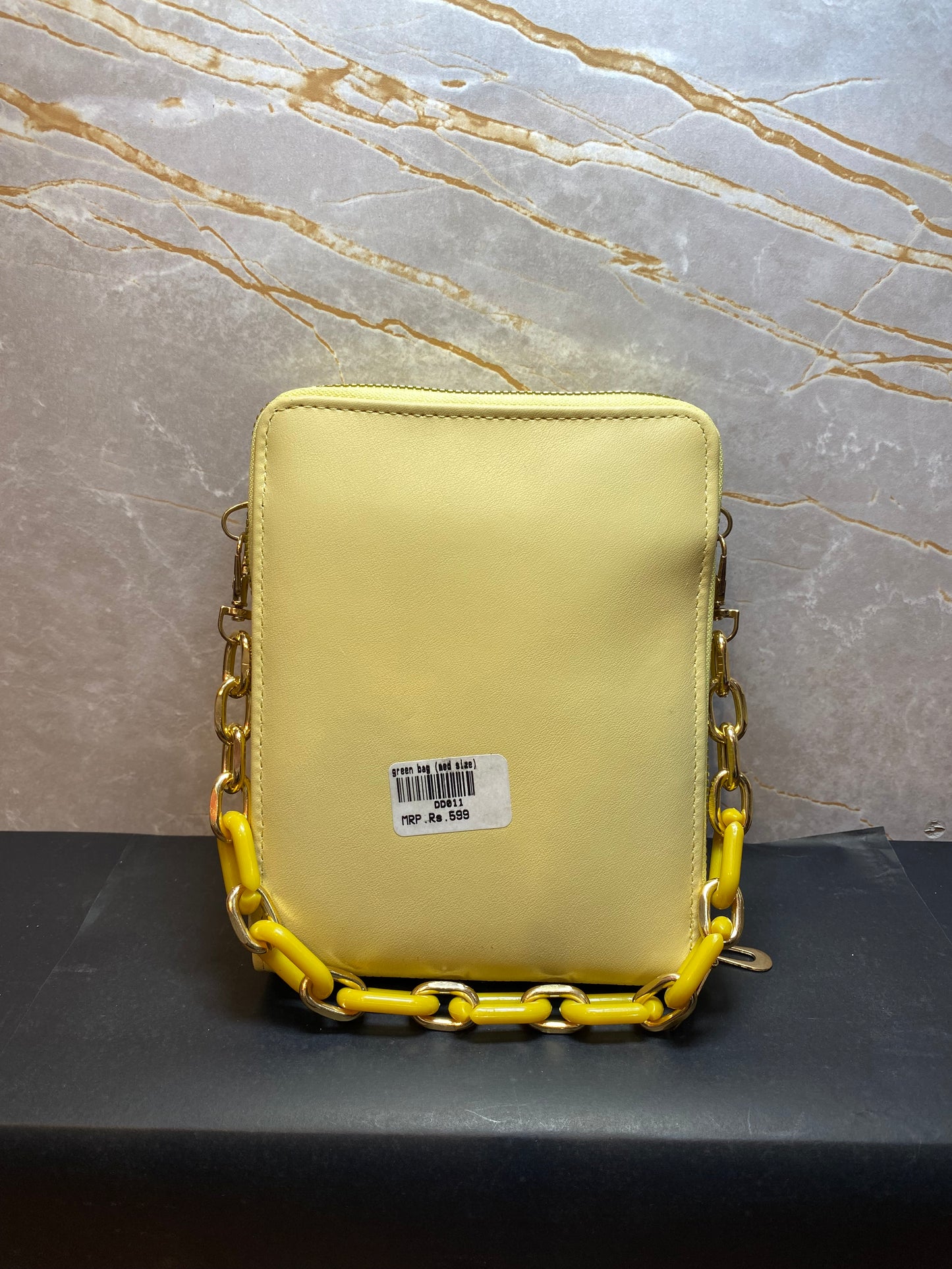 MEDIUM SIZE SIDE BAG YELLOW COLOUR BACK VIEW