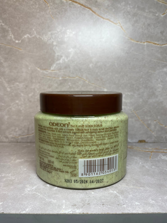 ODEON FACE&BODY SCRUB REFRESHING SOFT HEALTHY GLOWING SKIN CUCUMBER & MINT