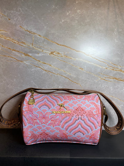 STYLISH SIDE HANDBAG COTTED WITH PINK AND LIMITED STRAP